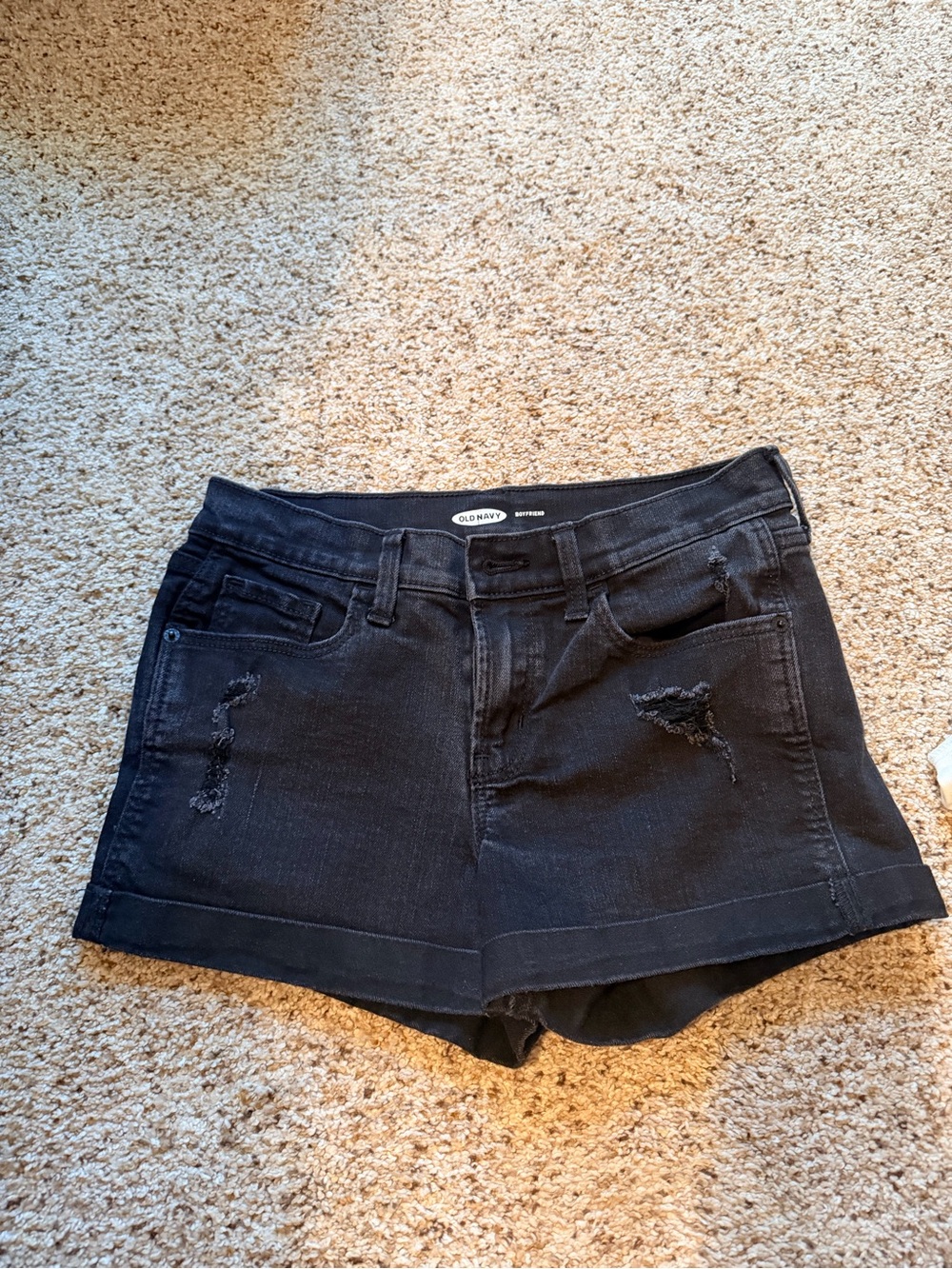 Old Navy Black Distressed Denim Shorts